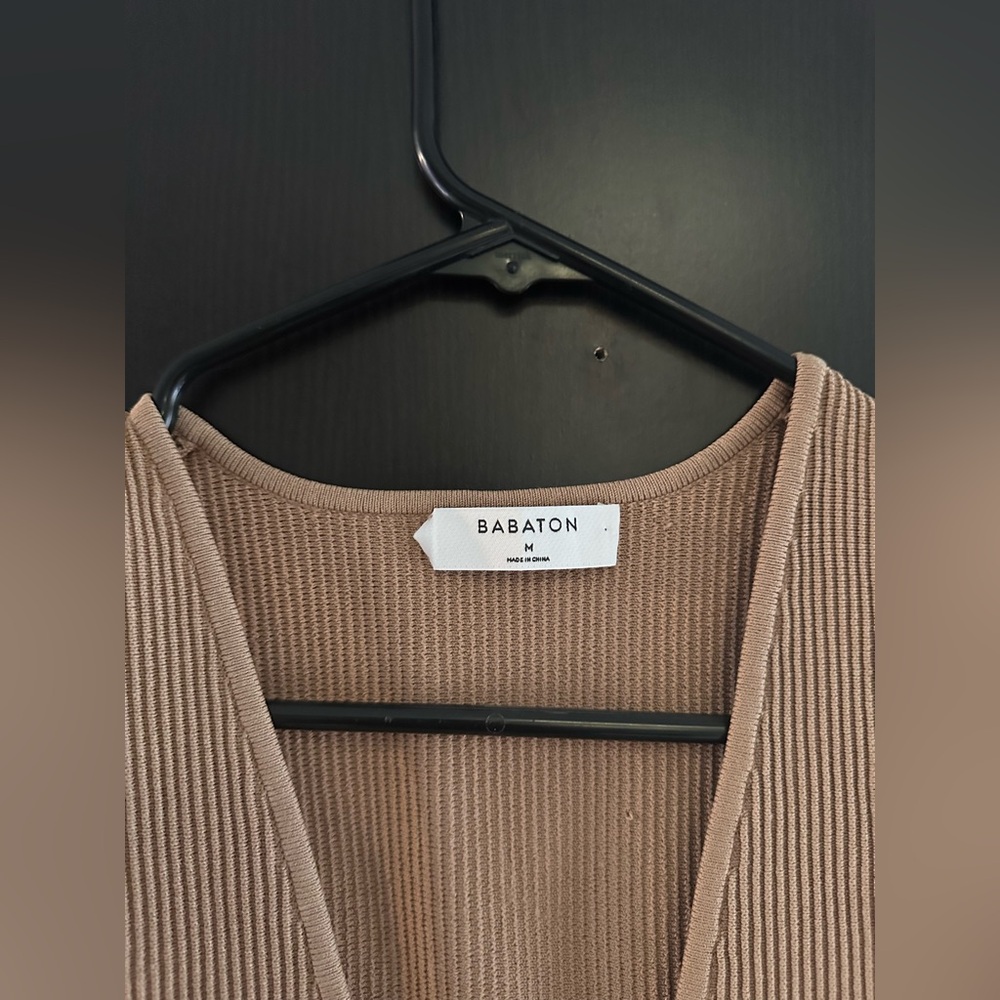 Babaton Tan Backless Ribbed Dress - Picture 3 of 6